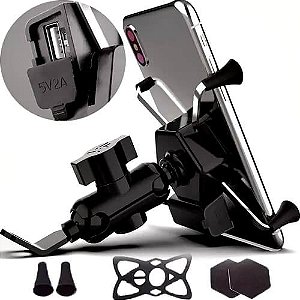 Suporte De Celular Para Motos 9H com Carregador Universal Garra