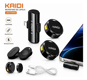 Microfone Lapela Duplo Wireless KAIDI Iphone SmartPhone IOS VPN