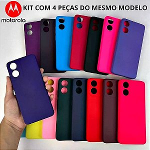Capa Colorida Motorola KIT COM 4 PEÇAS MESMO MODELO Aveludada Forrada Motorola