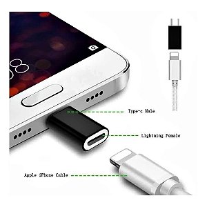 Adaptador Para TypeC Tipo C Macho para Lightning iPhone Fêmea De Celular