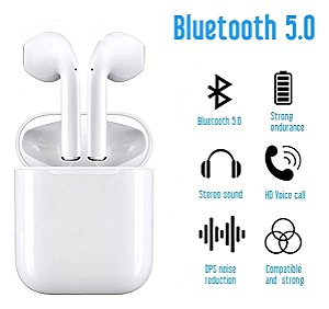 Fone De Ouvido  i12 Tws Bluetooth V5.0 Touch