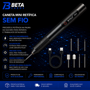 Caneta Mini Retífica Sem Fio WYLIE 855 Frequência 60hz Potência 10 W