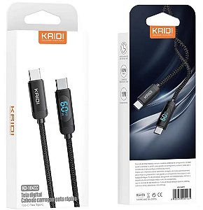Cabo Kaidi Turbo Tipo C Para Tipo C Com Display 1m