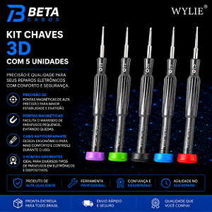 Kit Chaves 3D Com 5 unidades 0.6 0.8 1.5 2.5 T2 WYLIE 833