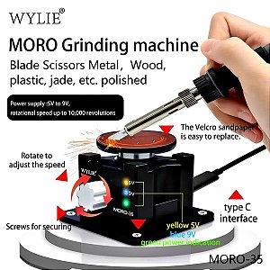 Máquina De Polimento Wylie Moro-35 Para Ferramentas De Precisão Pinças Espátulas Pontas De Ferro Velocidade Ajustável Usb Type-c