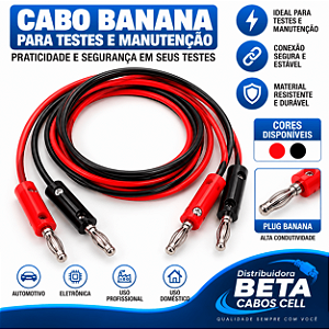 Cabo De Teste Com Plug Banana com Banana 1 Metro