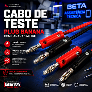 Cabo De Teste Com Plug Banana com Banana 1 Metro