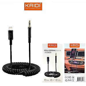 Cabo Tipo Espiral Mola Adaptador Áudio P2 Macho para Lightning Iphone