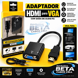 Cabo Adaptador Hdmi Para Vga Hd Conversion Cable VPN