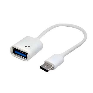 Cabo Adaptador OTG Type C Tipo C USB Femea