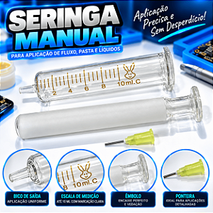 Seringa Injector Vidro 10ml Bico Agulha Metal