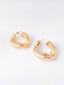 Brinco Argola Folheado a Ouro 18k Feminino | Argola Grossa Moderna Minimalista Joia Fina