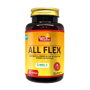 Ômega 3 ALL FLEX Natural Weather – Alta Concentração de EPA + Vitamina E – 60 Cápsulas