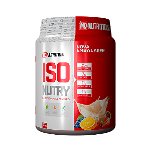 ISO NUTRY Whey Protein Isolado – com Glutamina, BCAA e Polivitamínico – Zero Glúten e Lactose – Sem Sabor – 900 g | MD Nutrition