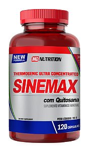 Sinemax  MD Nutrition - 120 Cápsulas - Termogênico sem cafeína, com Quitosana