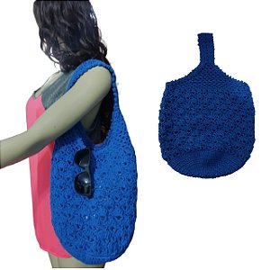 Bolsa Sacola ideal para praia, piscina e passeio, produzida em croche, Artesanato feito a mão com muito carinho.