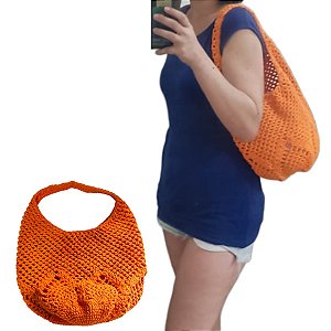 Bolsa de Praia Piscina modelo Abacaxi, Esportiva Artesanato em Crochê feito a mão