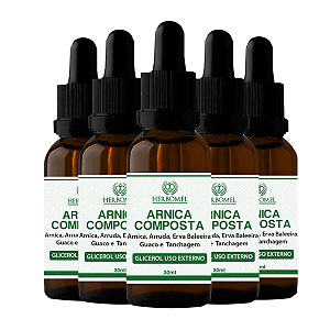 Kit 05 Glicerol de Arnica 30ml HerboMel Natural