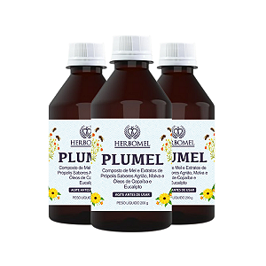 Kit 03 Unidades Plumel Xarope 200g HerboMel Natural