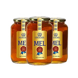 Kit 03 Unidades Mel Puro de Abelhas Premium 800g Assa-peixe HerboMel Natural