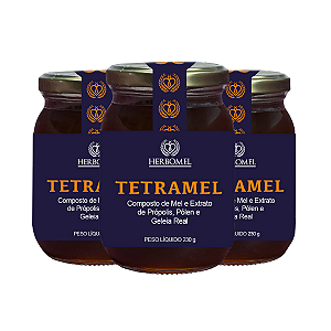 Kit 03 Unidades Tetramel 230g HerboMel Natural