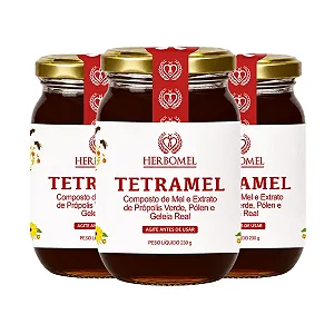 Kit 3 Unidades Tetramel 230g HerboMel Natural