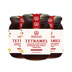 Kit 03 Unidades Tetramel 230g HerboMel Natural