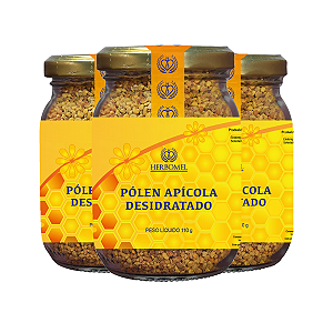 Kit 03 Unidades Pólen Apícola Desidratado 110g HerboMel Natural