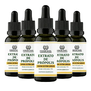 Kit 5 Extrato de Própolis Verde 30ml HerboMel Natural