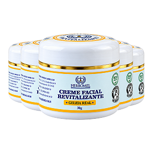 Kit 5 Creme Revitalizante Facial Geleia Real 30g HerboMel Natural