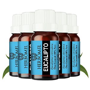 Kit 05 Óleo Essencial Eucalipto 10ml HerboMel Natural