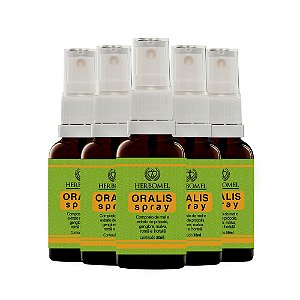 Kit 05 Oralis Spray de Própolis 30ml HerboMel Natural