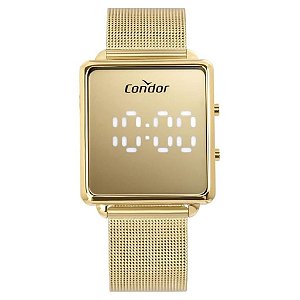 Relógio Feminino Condor Digital Dourado Espelhado Led Original