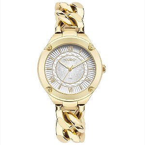 Relógio Euro Feminino Analógico Dourado Chains Pulseira em Bracelete Original
