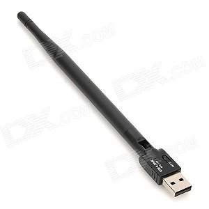adaptador de rede com antena - Preto Mini 100mW 150Mbps IEEE802.11b/g/n USB WiFi