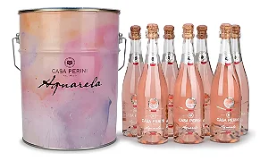 Balde com 7 Unidades Casa Perini Espumante Aquarela Moscatel Rosé - 750 ml