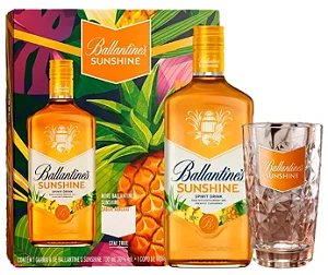 Kit Whisky Ballantines Sunshine 700ml Edição Especial + Copo