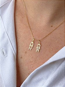 Colar com Pingente Filhos em ouro 18k