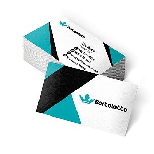 1.000 Cartão de Visita Bortoletto - Tamanho 9x5cm - Frente e Verso - Verniz Total Frente