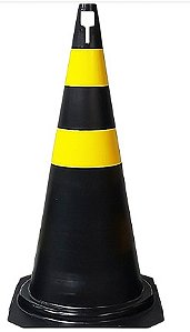 CONE RÍGIDO AMARELO/PRETO