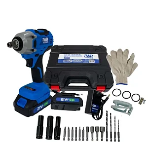 Chave de Impacto 1/4" e 1/2" 350Nm 21V com 2 Baterias Carregador e Maleta PWR-35 SIGMA TOOLS