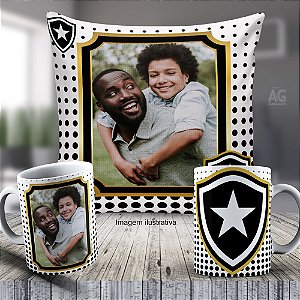 KIT 01 ALMOFADA E 01 CANECA PORCELANA  FUTEBOL 30X30cm