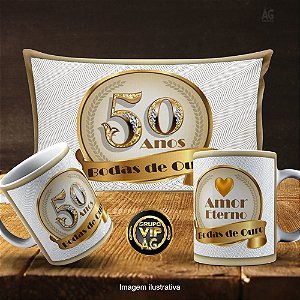 KIT ALMOFADA E CANECA PORCELANA   BODAS 20X30cm