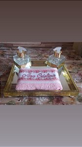 PROMOÇÃO KIT BANDEJA ESPELHADA DOURADA OU PRATEADA