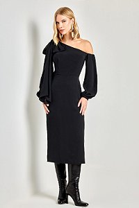 VESTIDO MIDI ALISSA PRETO