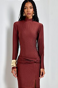VESTIDO LAURA MARROM