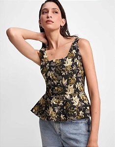 BLUSA JACQUARD PEPLUM