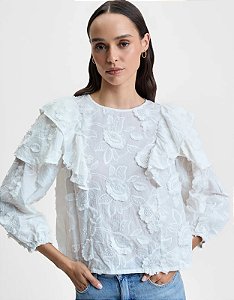 BLUSA BABADO FLOR OFF
