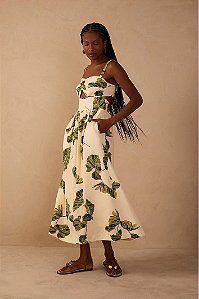 VESTIDO LINHO FOLHAR