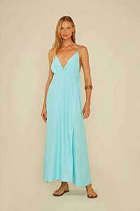 VESTIDO LINHO TRANSPASSE AZUL VEU